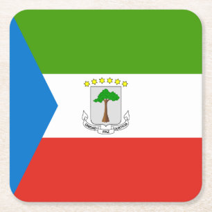 Vlag van Equatoriaal-Guinea Vierkante Kartonnen Onderzetter