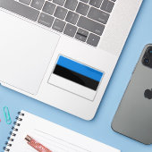 Vlag van Estland Sticker (Laptop met iPhone)