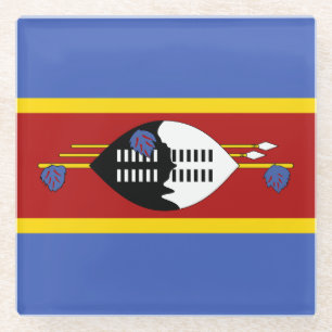 Vlag van Eswatini Glazen Onderzetter