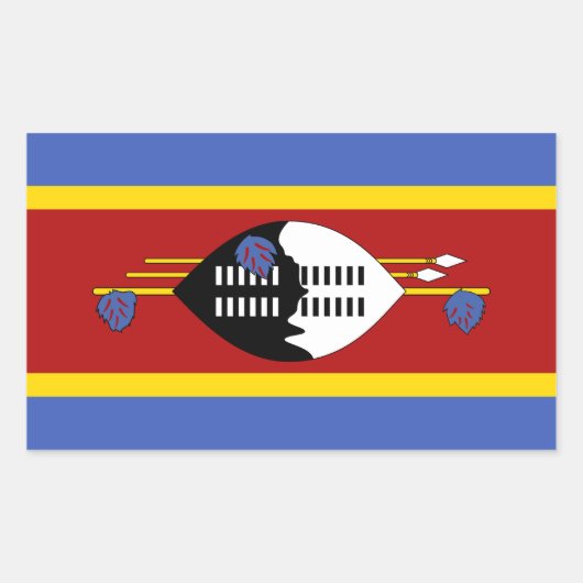 Vlag van Eswatini Rechthoekige Sticker (Voorkant)