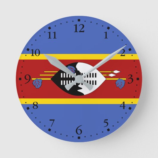 Vlag van Eswatini Ronde Klok (Voorkant)