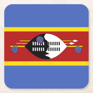 Vlag van Eswatini Vierkante Kartonnen Onderzetter