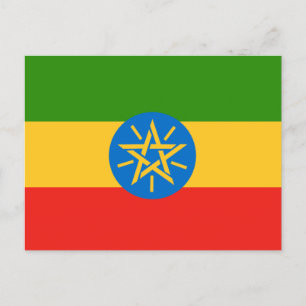 vlag van Ethiopië Briefkaart