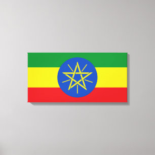 vlag van Ethiopië Canvas Afdruk