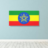 vlag van Ethiopië Canvas Afdruk (Insitu (Houten vloer))