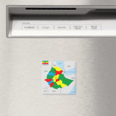 vlag van ethiopië - landenkaart magneet (Insitu (Vaatwasser))