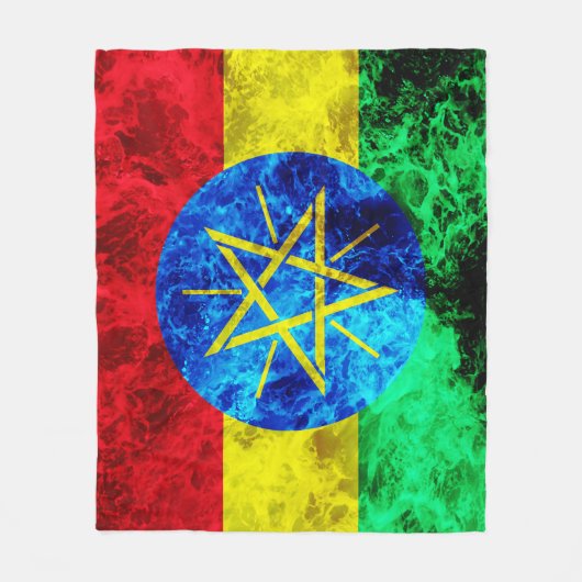 vlag van Ethiopië - Ocean Waves Fleece Deken (Voorkant)