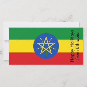 Vlag van Ethiopië, Prettige Feestdagen vanuit Ethi Feestdagenkaart