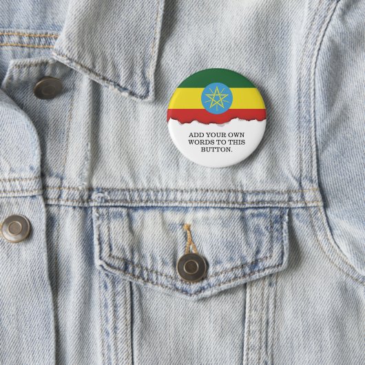 vlag van Ethiopië Ronde Button 5,7 Cm (In situ)