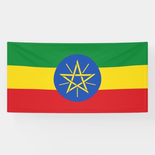 Vlag van Ethiopië Spandoek (Horizontaal)
