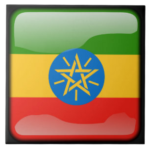 vlag van Ethiopië Tegeltje