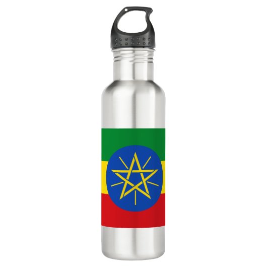 vlag van Ethiopië Waterfles (Voorkant)