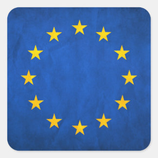 Vlag van Europese Unie, EU Vlag, Vlag van Europa Vierkante Sticker