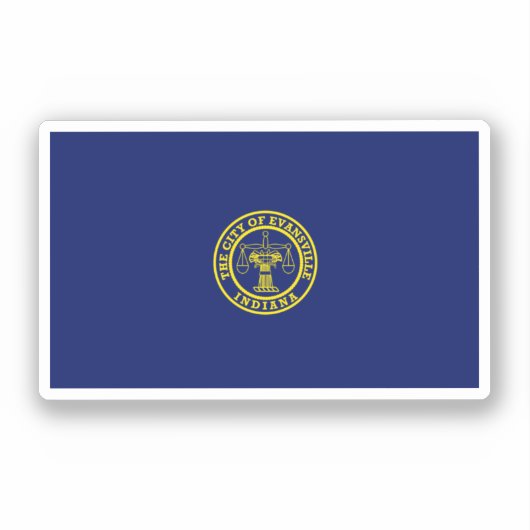 Vlag van Evansville, Indiana Sticker (Voorkant)