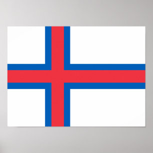 Vlag van Faeröer Poster