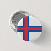 Vlag van Faeröer Ronde Button 3,2 Cm (Voorkant /achterkant)