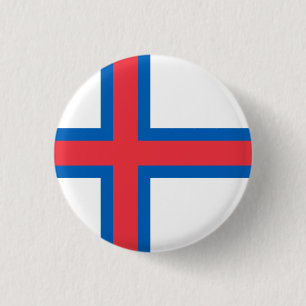 Vlag van Faeröer Ronde Button 3,2 Cm