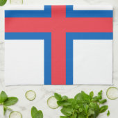 Vlag van Faeröer Theedoek (Gevouwen)