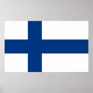 Vlag van Finland Blue Cross Suomi Poster