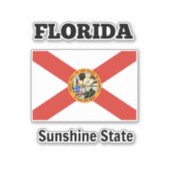 Vlag van Florida en staatsmotto Sticker (Voorkant)