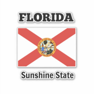 Vlag van Florida en staatsmotto Sticker