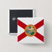 Vlag van Florida Vierkante Button 5,1 Cm (Voorkant /achterkant)