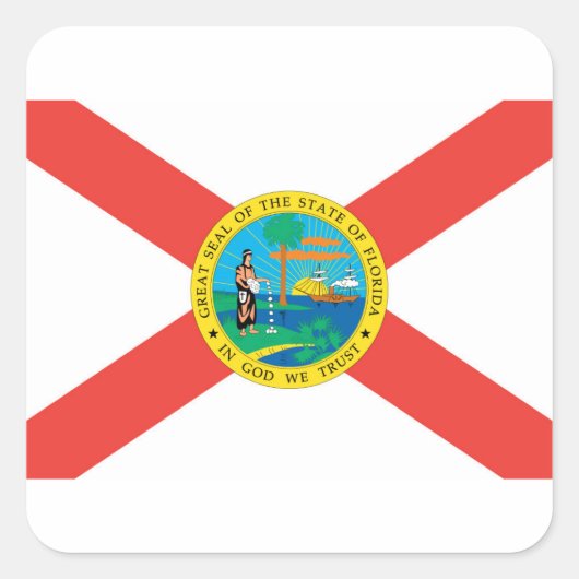 Vlag van Florida Vierkante Sticker (Voorkant)