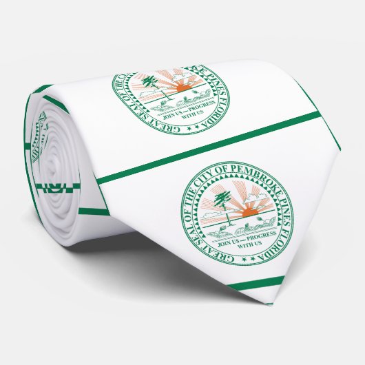 Vlag van Fort Pembroke Pines, Florida Stropdas (Opgerold)