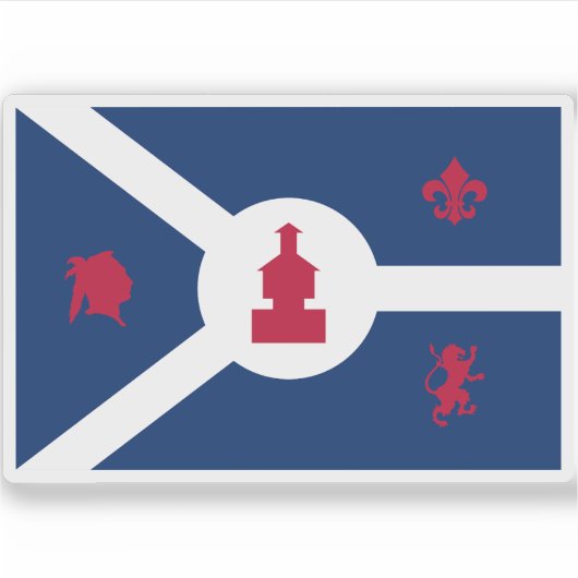 Vlag van Fort Wayne, Indiana Sticker (Voorkant)