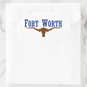 Vlag van Fort Worth Texas Ovale Sticker (Tas)