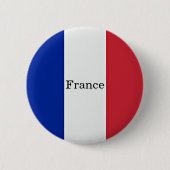 Vlag van Frankrijk, geëtiketteerd, Ronde Button 5,7 Cm (Voorkant)