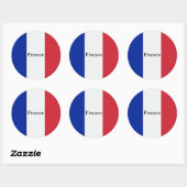 Vlag van Frankrijk, geëtiketteerd, Ronde Sticker (Vel)