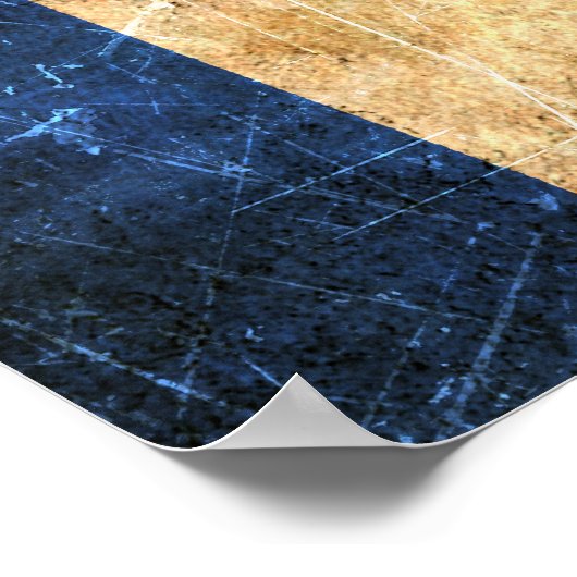  vlag van Frankrijk, gescrateerd en versleten Poster (Hoek)