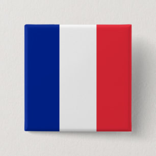 Vlag van Frankrijk, Tricolor National Flag Vierkante Button 5,1 Cm