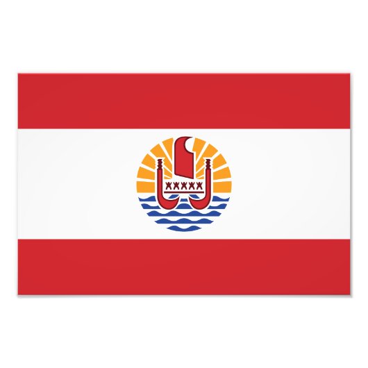 Vlag van Frans-Polynesië Foto Afdruk (Voorkant)