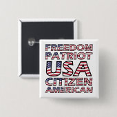 Vlag van Freedom Patriot Vierkante Button 5,1 Cm (Voorkant /achterkant)