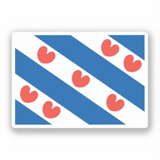 Vlag van Friesland Sticker (Voorkant)