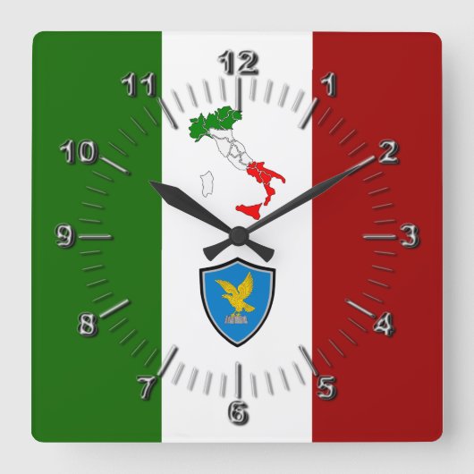 Vlag van Friuli-Venezia Giulia (Italië) Vierkante Klok (Voorkant)