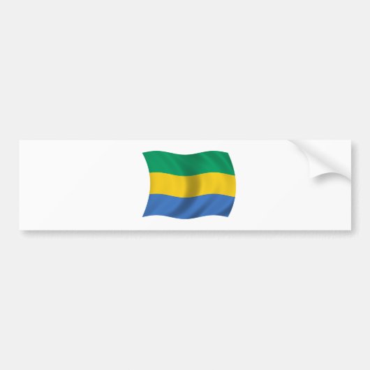 Vlag van Gabon Bumpersticker (Voorkant)