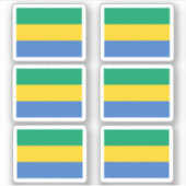 Vlag van Gabon - een collectie ticker Sticker (Voorkant)