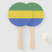 vlag van Gabon Handwaaier (Voorkant en achterkant)
