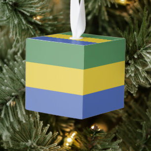 vlag van Gabon Kubus Ornament