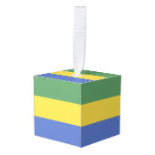 vlag van Gabon Kubus Ornament (Voorkant hoekig)