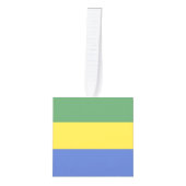 vlag van Gabon Kubus Ornament (Voorkant)