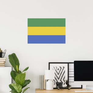 vlag van Gabon Poster