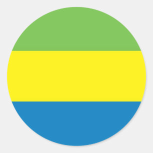 Vlag van Gabon Ronde Sticker