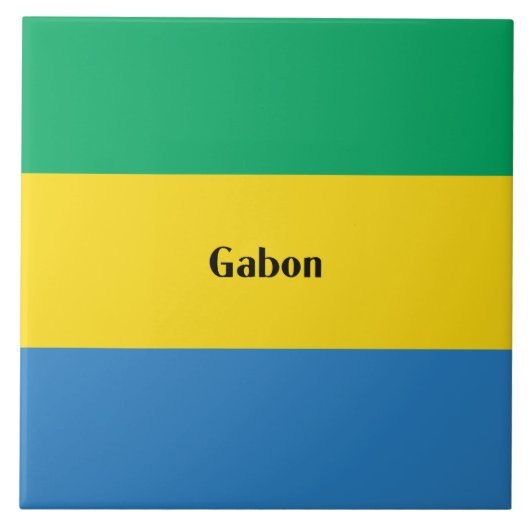 Vlag van Gabon Tegeltje (Voorkant)
