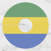 vlag van Gabon Wijnglaslabel (Achterkant)