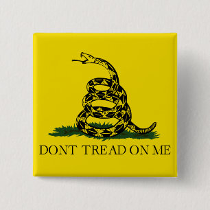 Vlag van Gadsden (niet op mij lezen) (slangenvlag) Vierkante Button 5,1 Cm