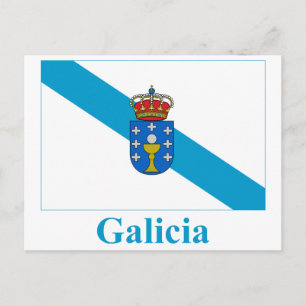 vlag van Galicië met naam Briefkaart